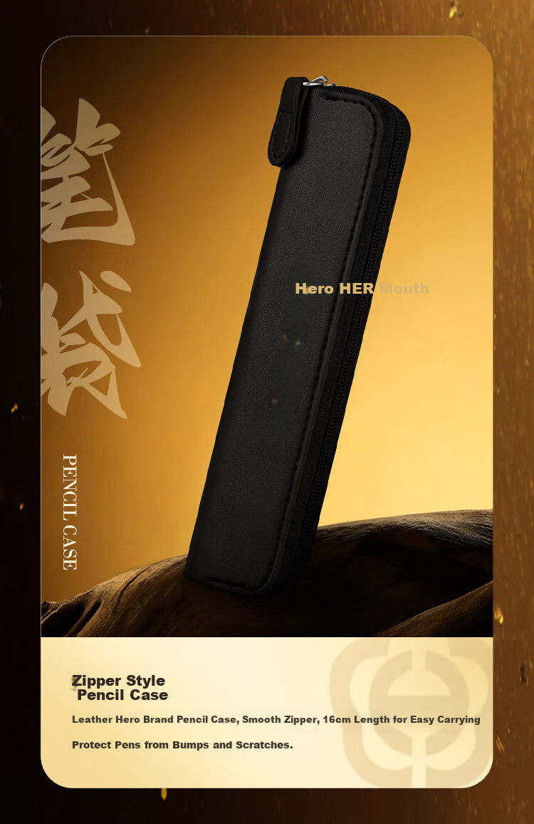 HERO Fountain Pen And Signature Pen E221 Ink Flowing Fragrance Gift Box, Mid-Autumn Festival, National Day, Birthday Gift for Men And Women, High-End Business Stationery Gift, Glossy Black with Gold Clip 8
