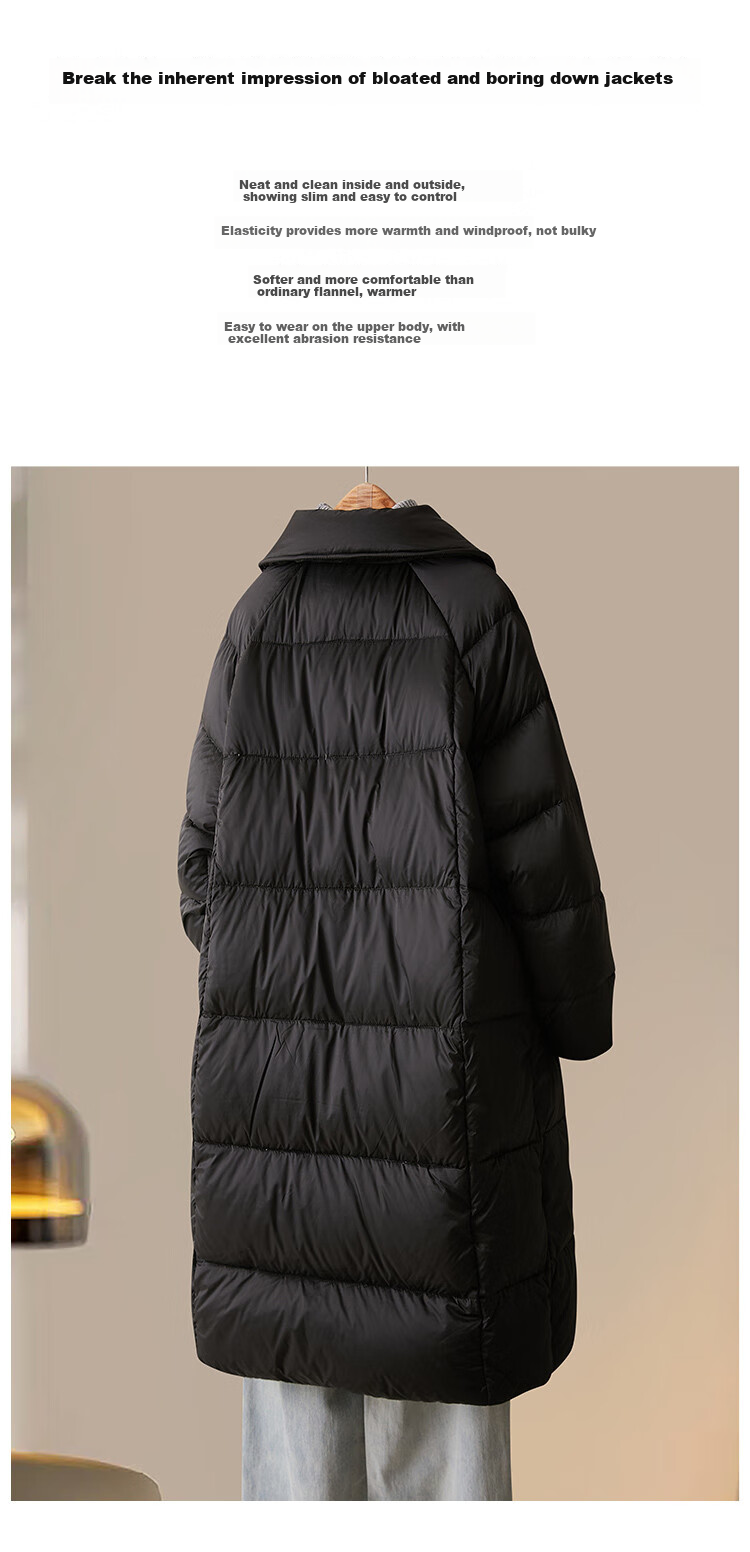 Dme [90% Down Filled Thickened Fluffy down] New Winter Style Lapel Long Warm down Jacket for Wome 1