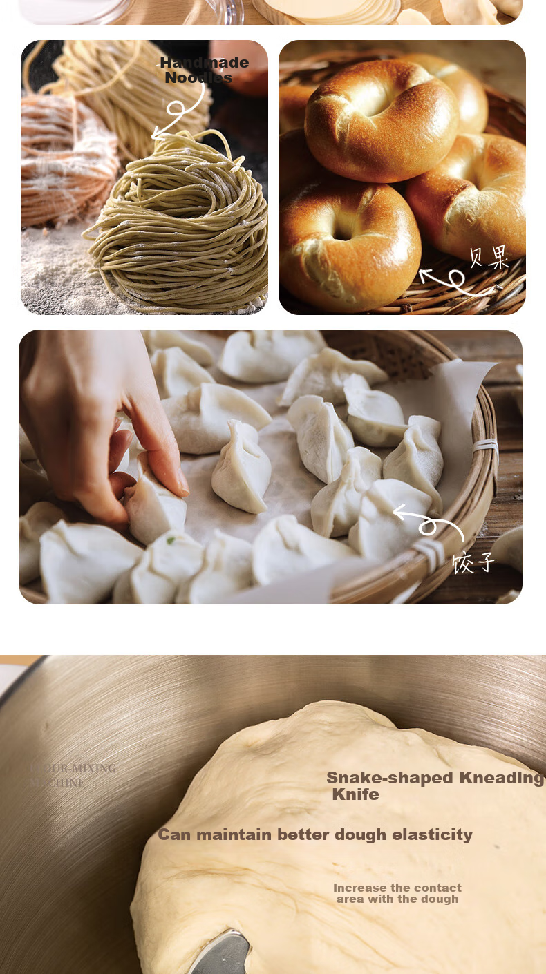 Royalstar Home Automatic Dough Mixer, Kneading Machine, Small Timerless Unattended Dough Mixer, Fermentation All-In Machine, Smart Bread Flour, 7 Liters, RM200H 12