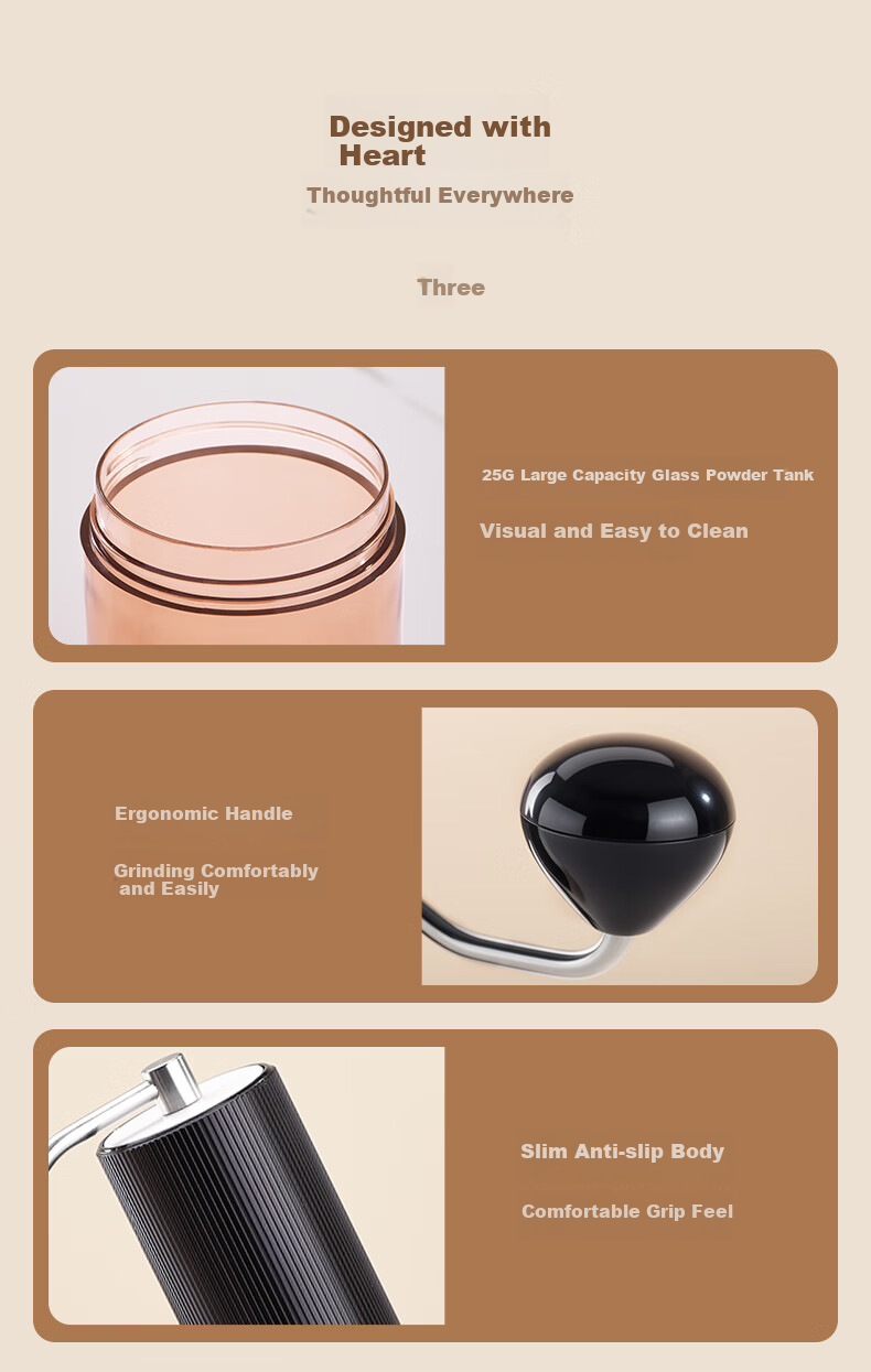 CLITON Hand-Crank Coffee Grinder, Portable Manual Coffee Grinder, Automatic Grinding Machine for Coffee Beans And Grounds 7