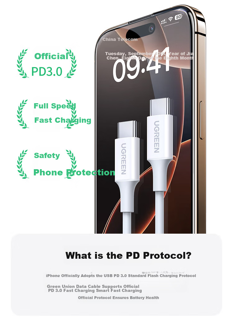 UGREEN Apple 18 Charging Cable, Type-C Data Cable, Dual-Ended PD60W Fast Charging, Ctoc Car Charger for IPhone 18/17e/16ProMax, Tablet IPad Laptop, 1 Meter 5