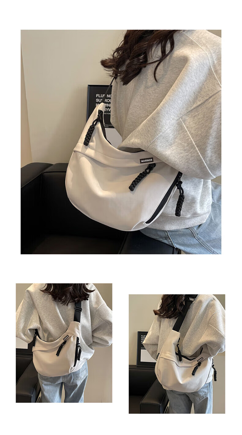 Huili Crossbody Bag for Women, Large Capacity, Korean-Style Simple Ins Trendy Versatile Casual Commuter Dumpling Bag Shoulder Bag 6