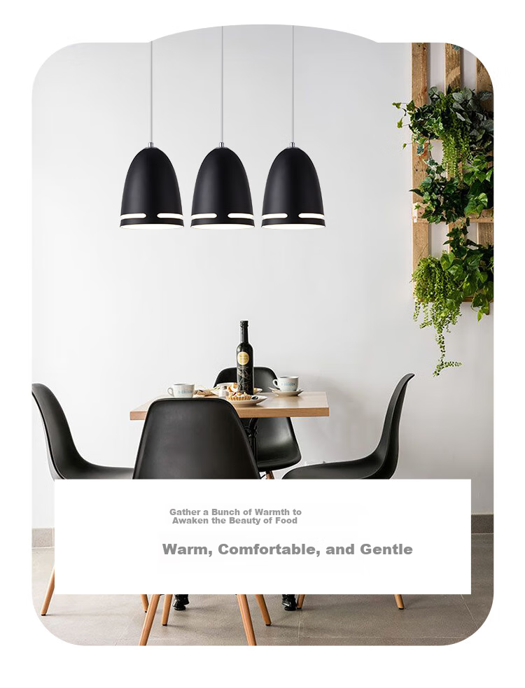 NVC Modern Minimalist Round Dining Room Light, Nordic Bedroom Bar Creative Atmosphere Aurora 3-Head Modern Simple Dining Room Light 2