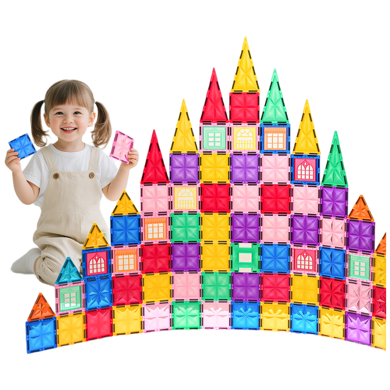 Carlbaby Light and Shadow Magnetic Tiles 3-6 Years Old Children's Toy Magnetic Building Blocks Educational Magnetic Toy Birthday Gift
