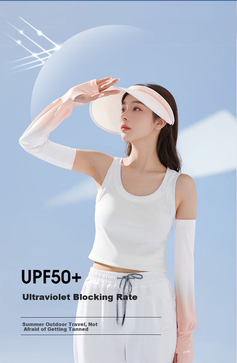 XTEP Gradient Loose Sun Protection Ice Sleeves for Men And Women, Thin Summer UV Protection Ice Silk Cool Sensation Arm Sleeves for Driving And Cycling 9
