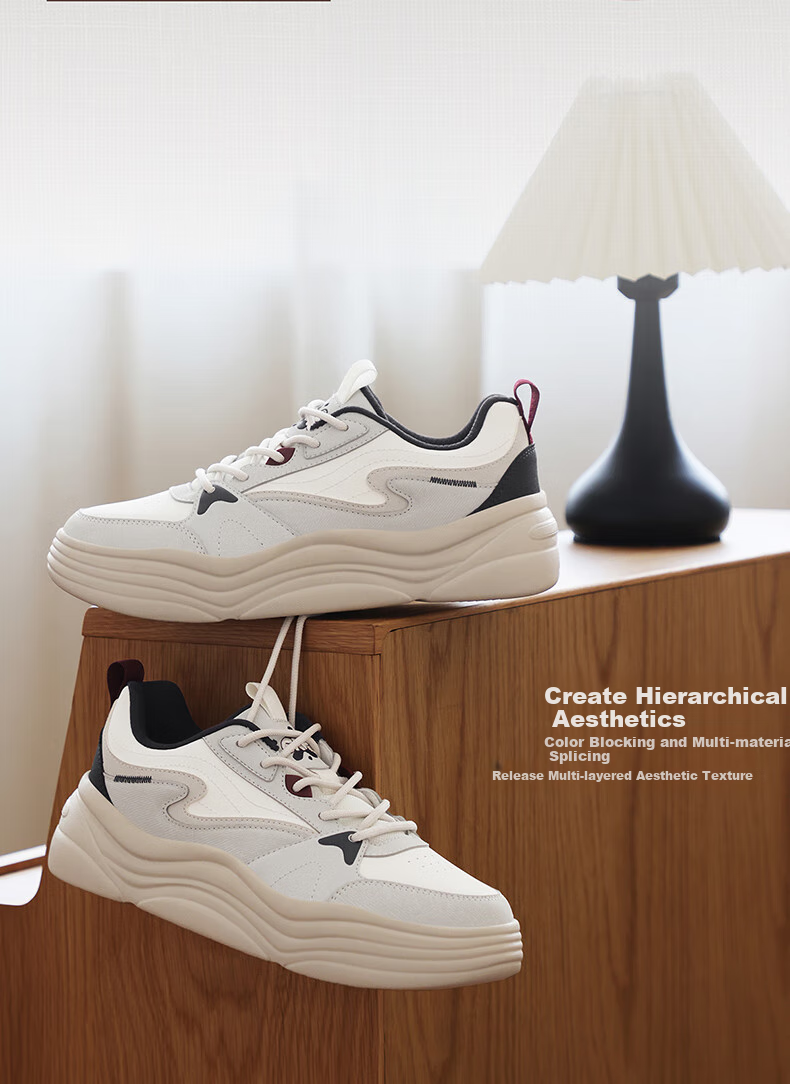 ERKE Men's Summer New Casual Skate Shoes Comfortable Thick Sole Skateboard Shoes Versatile Men's Casual Non-Slip Sports Shoes Leisure Shoes 3