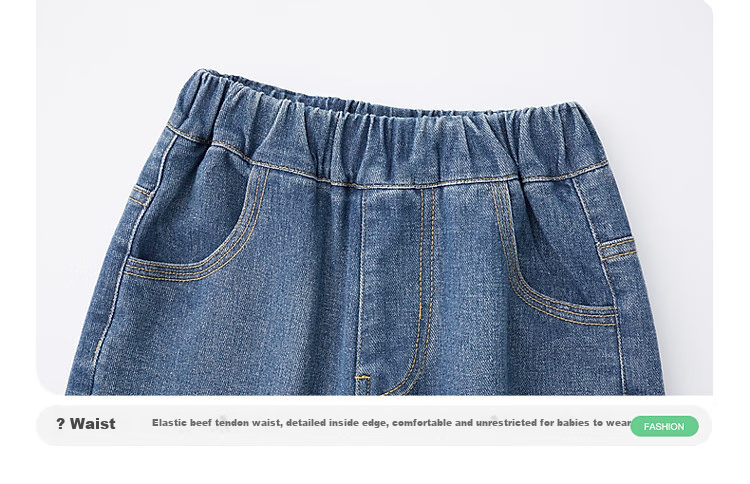 Duoduojia Boys' Jeans, Spring And Autumn Style, Versatile Fashion Casual Pants, Children's Soft Washed Loose Long Trousers 31