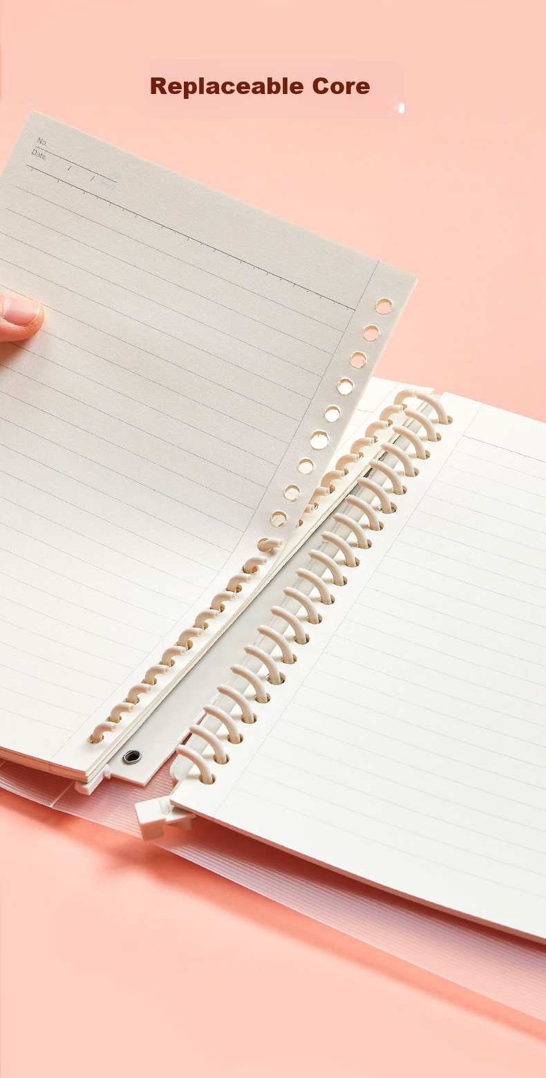 Wengu Loose-Leaf Notebook, Handwritten A5/60 Sheets, Journal for Middle And High School Students, Stationery for Office Meetings, Detachable with 20 Holes, Includes Index Dividers, Ruled B17-A5/A Yellow 5