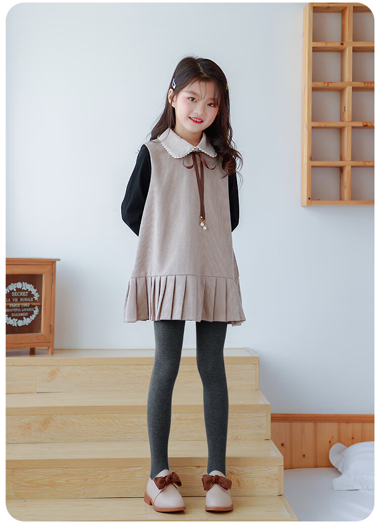 Caramella Kids Girls Spring Autumn Thin Vertical Stripe Soft Comfortable Versatile Tights 2