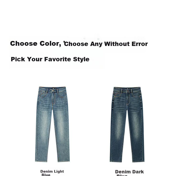 Semir Senrou | Women's Jeans, Winter Fleece-Lined, Distressed Tapered Pants, Comfortable Retro Long Trousers, 103724124004 16