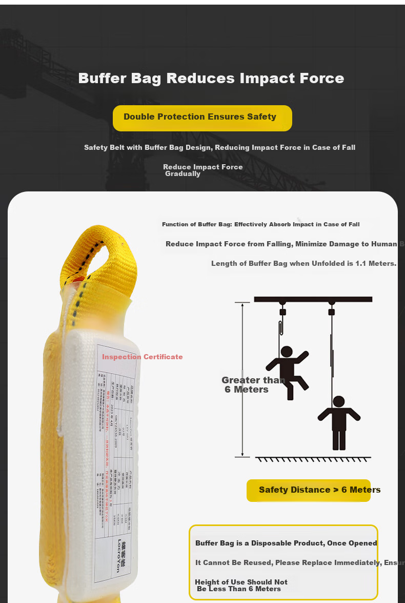 Locroyon Five-Point Safety Harness, High-Altitude Work Safety Rope, Full-Body Fall Protection National Standard, Double Small Hooks 1.8-Meter Shock-Absorbing Pack [Beijing Warehouse Fast Delivery] 13