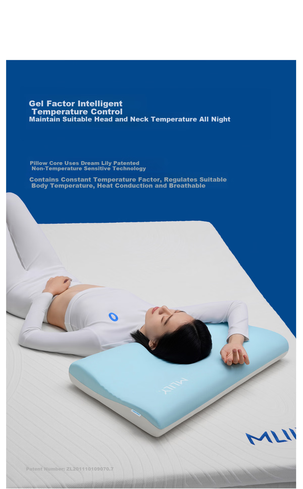 MLILY Hotel Zero Pressure Pillow, Cervical Spine Support, Sleep Aid, Slow Rebound Deep Sleep Memory Foam Pillow, Gift Box Set 16