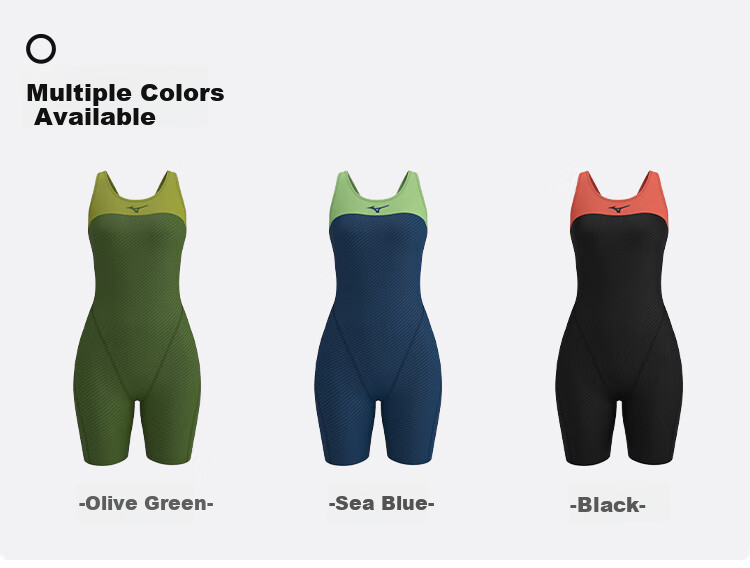 MIZUNO Women's One-Piece Swimsuit, Knee-Length Professional Training Athletic Swimwear, Hot Spring Equipment AC335 Green M 3