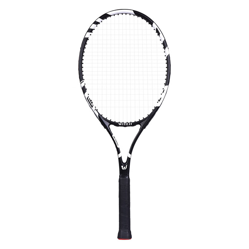 WITESS Witness Composite Carbon Tennis Racket Single Entry-Level Tennis Match Training Racket with Gift Pack Fashion Black and White