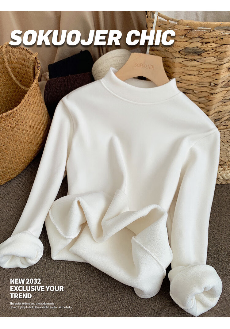 Langsha Women's Autumn New Stylish Slim Fit Long Sleeve Turtleneck Base Layer Top 30