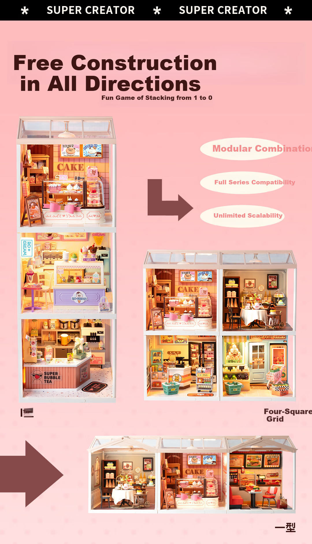 Rolife Super World Café DIY Handmade Miniature House Building Blocks Toy Children's Birthday Gift for Girls 10