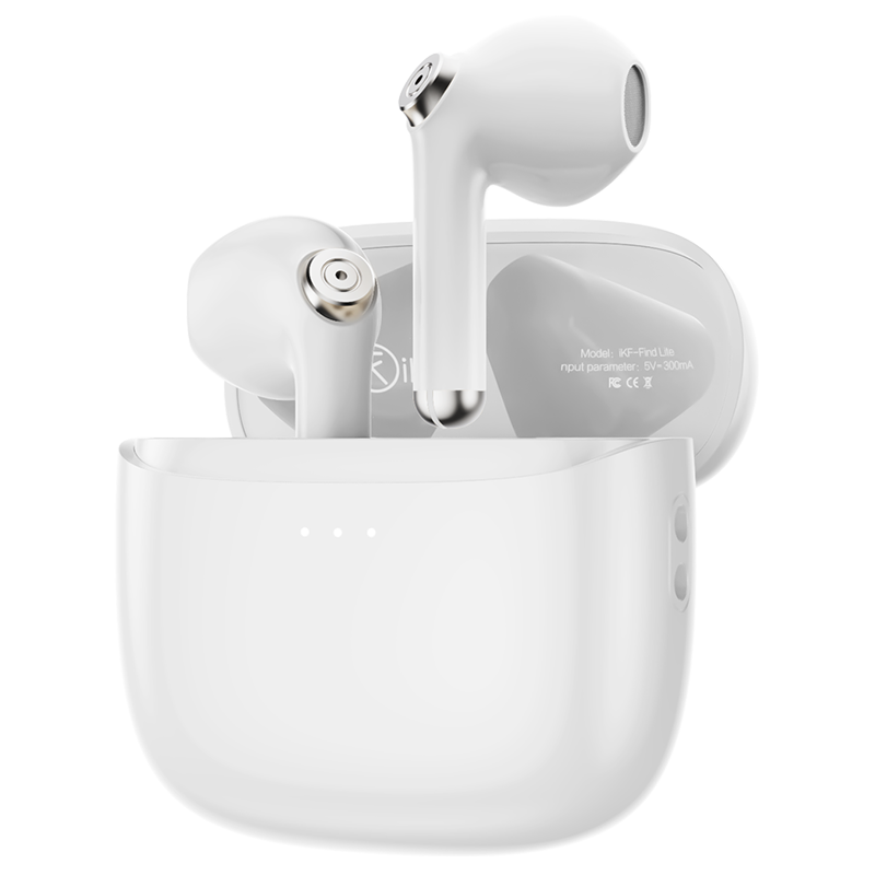 IKF Find Lite New Version True Wireless Bluetooth Earbuds Semi-In-Ear Bluetooth 6.0 High-Quality Music Gaming Low Latency Sports Fitness Compatible with Apple Huawei Classic White
