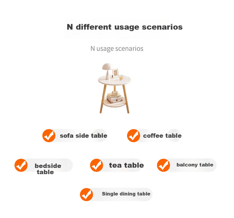 Shanshanmuyi Coffee Table, Living Room Side Table, Movable Small Table, Small Tea Table, Bedside Cabinet, Storage Rack, Storage Cabinet 4