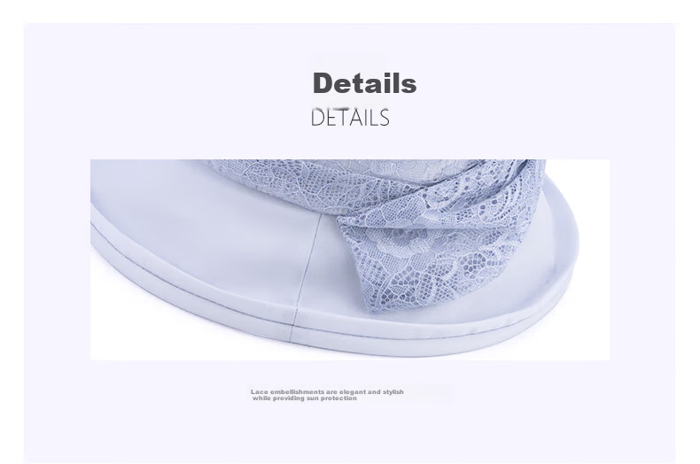MARJA KURKI High-Quality Birthday Gift for Mom, Lace Mulberry Silk Hat, Ultra-Light Portable Sun Hat, Bucket Hat, Moon Lace Gray Blue 2