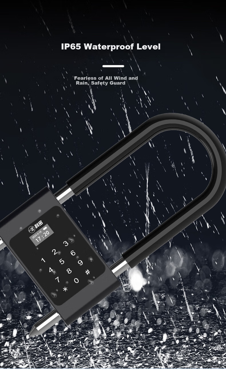 Kemi Smart Fingerprint U-Shaped Lock, Glass Door Fingerprint Lock, Double-Door Anti-Theft Electronic Password Lock, Office And Shop Plug-In Lock, APP Attendance Recording, COM-U3 9
