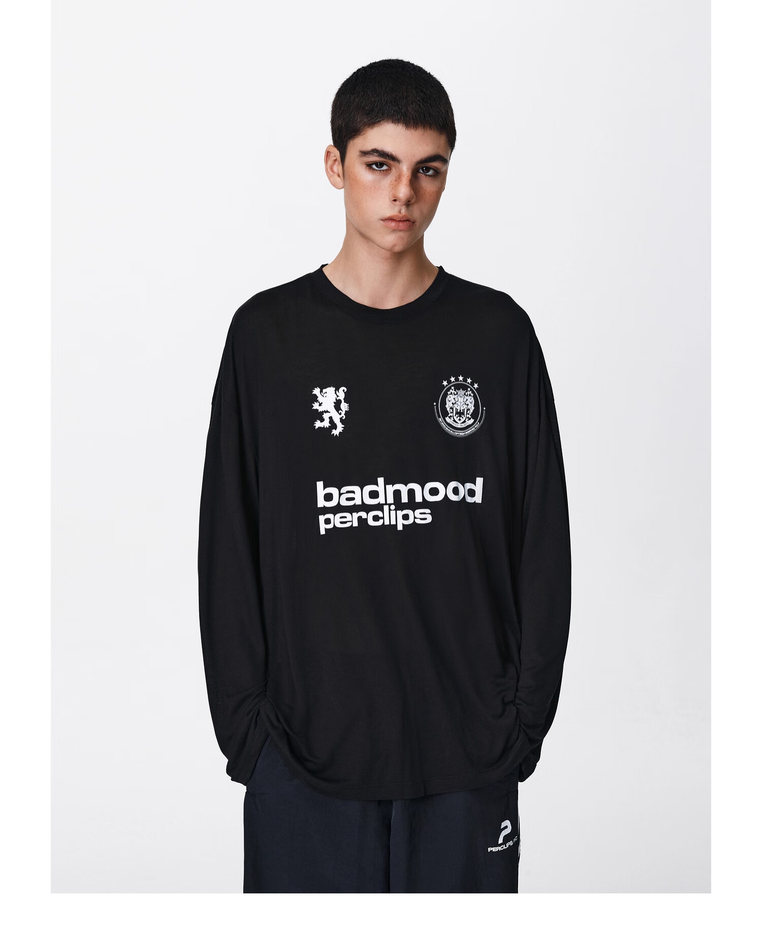PCLP Printed Long Sleeve Sports Hoodie Loose Fit American Style Lightweight T-Shirt M White 3