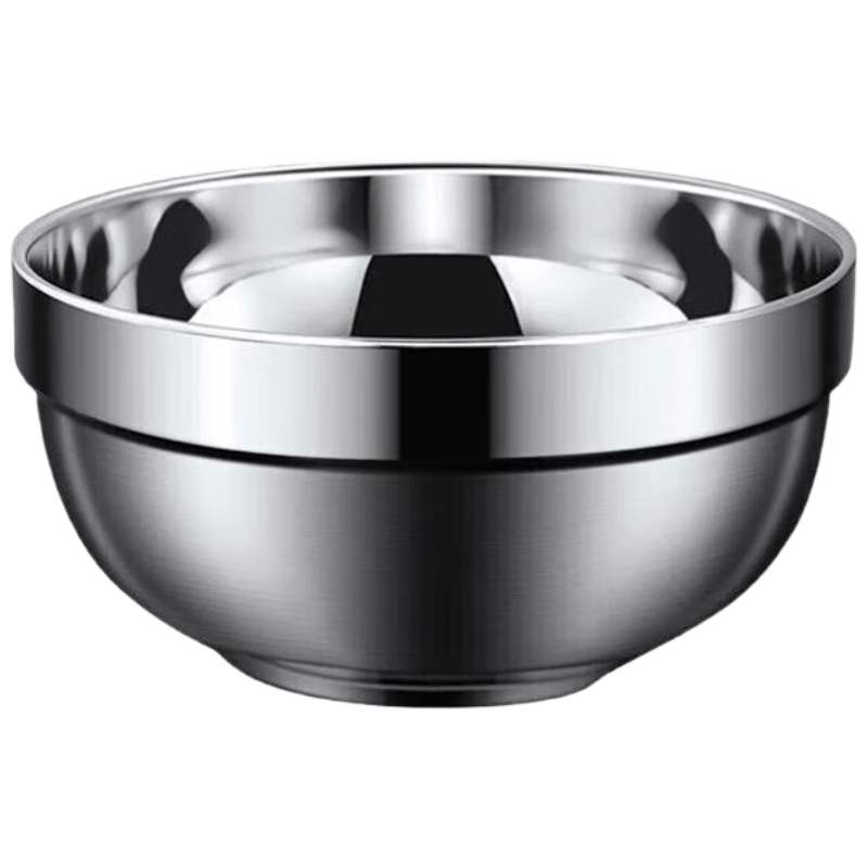 Xiyao 304 Stainless Steel Double-Layer Insulated Anti-Scald Bowl School Canteen Platinum Bowl 16cm (Jingcang)