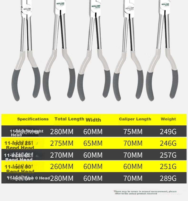 Woerfan Extended Needle-Nose Pliers, Long-Jaw Pliers, Long-Nose Pliers, 11-Inch 16-Inch Industrial-Grade Extra-Long Needle-Nose Grips, O-Shaped Pliers 11