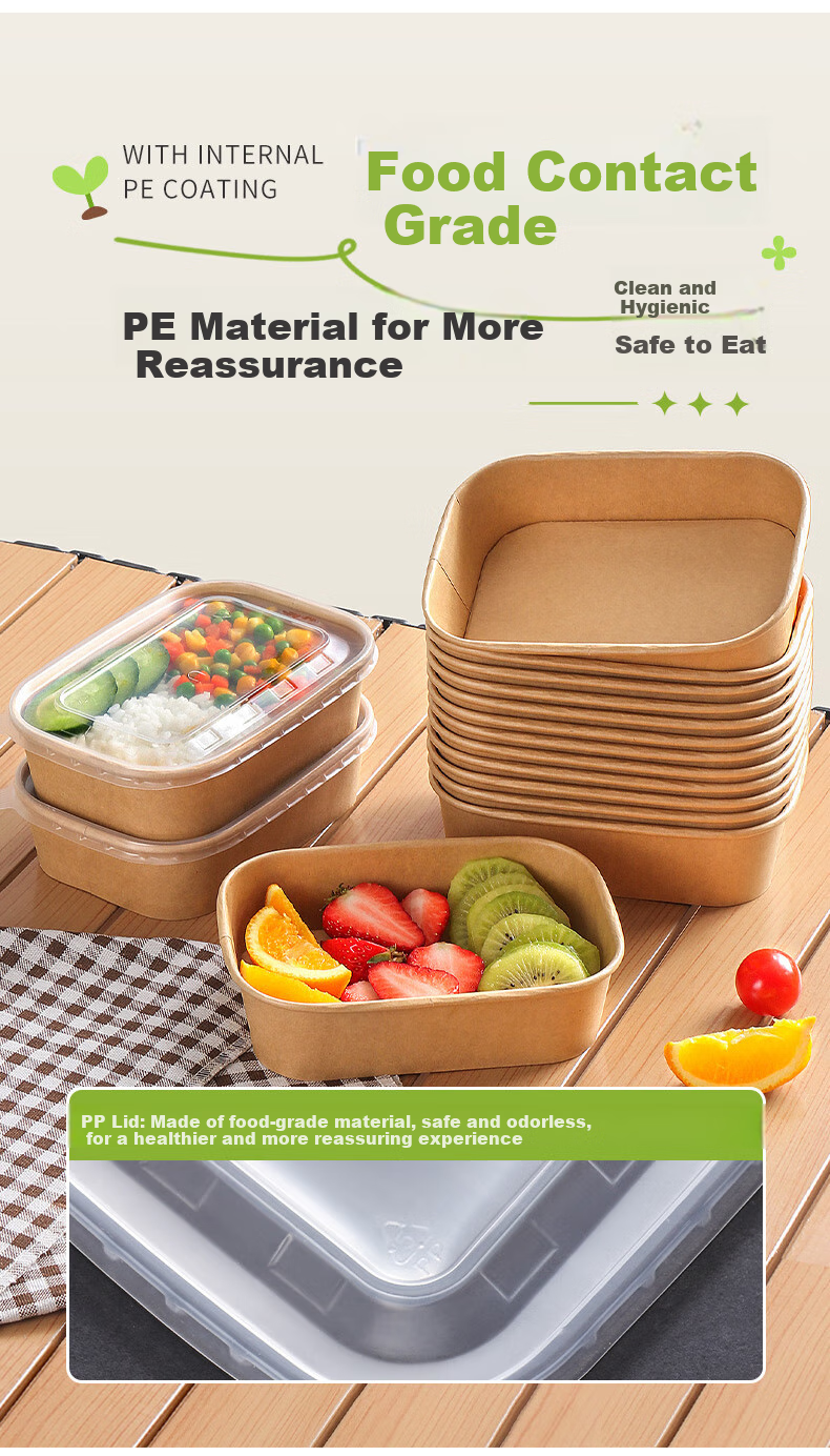BJ Disposable Food Containers, Round Takeout Boxes, Thickened with Lids, Food Grade, Microwave Safe, 750ml*20 Sets 6