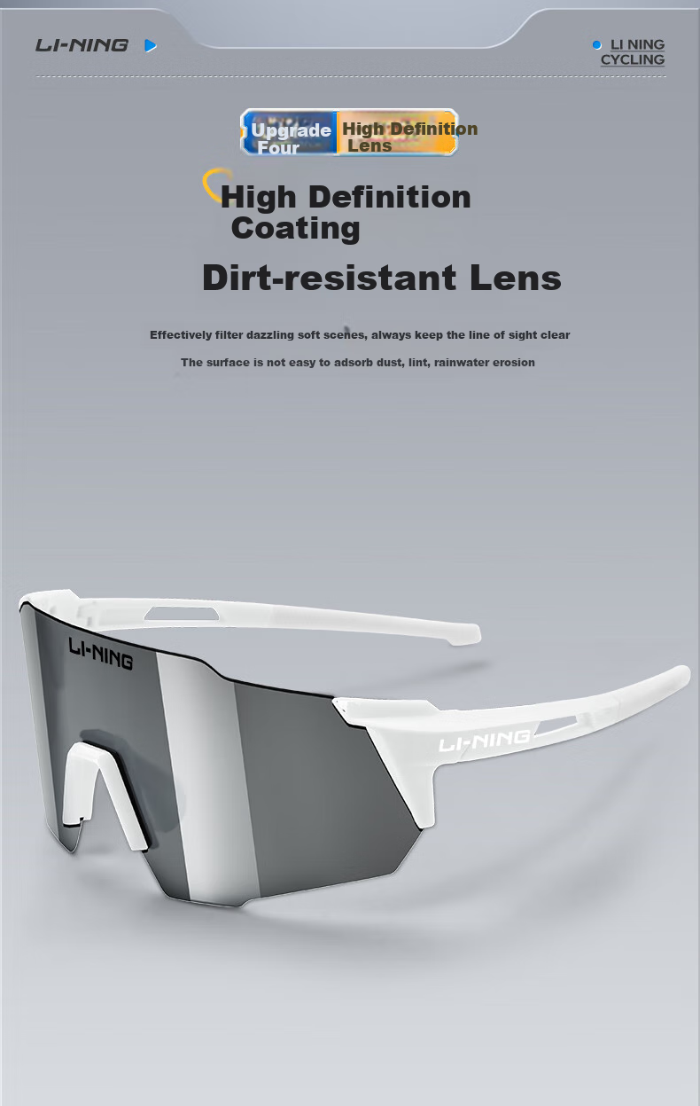 Li-Ning Cycling Glasses, Day And Night Use, Protective Goggles, Windproof Sunglasses, Bicycle Windproof Running Hiking Sports Outdoor 6