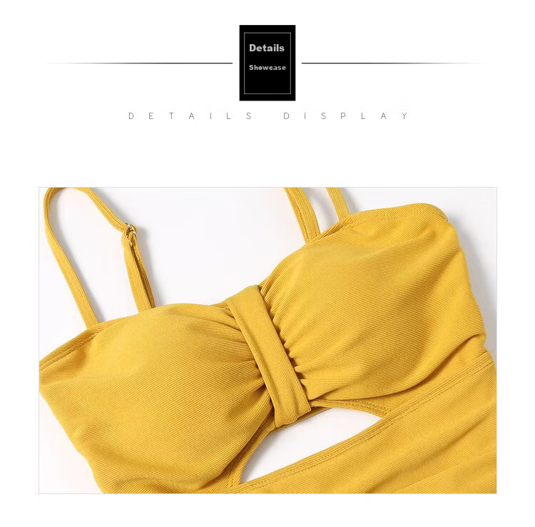 DK One-Piece Swimsuit for Women, 2026 New Popular Style, High-End Feel for Beach And Hot Springs, Deep Yellow (With Cover-Up), L 13