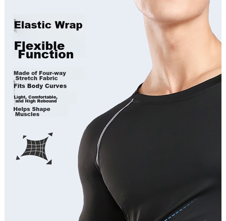 Fandimu Men's Sports Set, Quick-Dry Cool Short-Sleeve T-Shirt, Fitness Wear, High-Elasticity Training Breathable Track Running Badminton Outfit 9