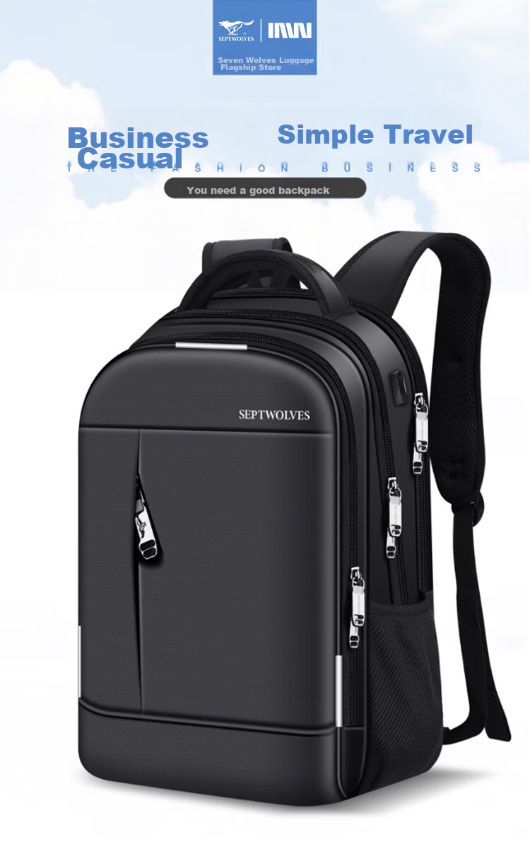 SEPTWOLVES Laptop Bag, 17.3-Inch Backpack for Men And Women, Water-Resistant, Commuter Travel Large Capacity School Bag for Middle School Students 1