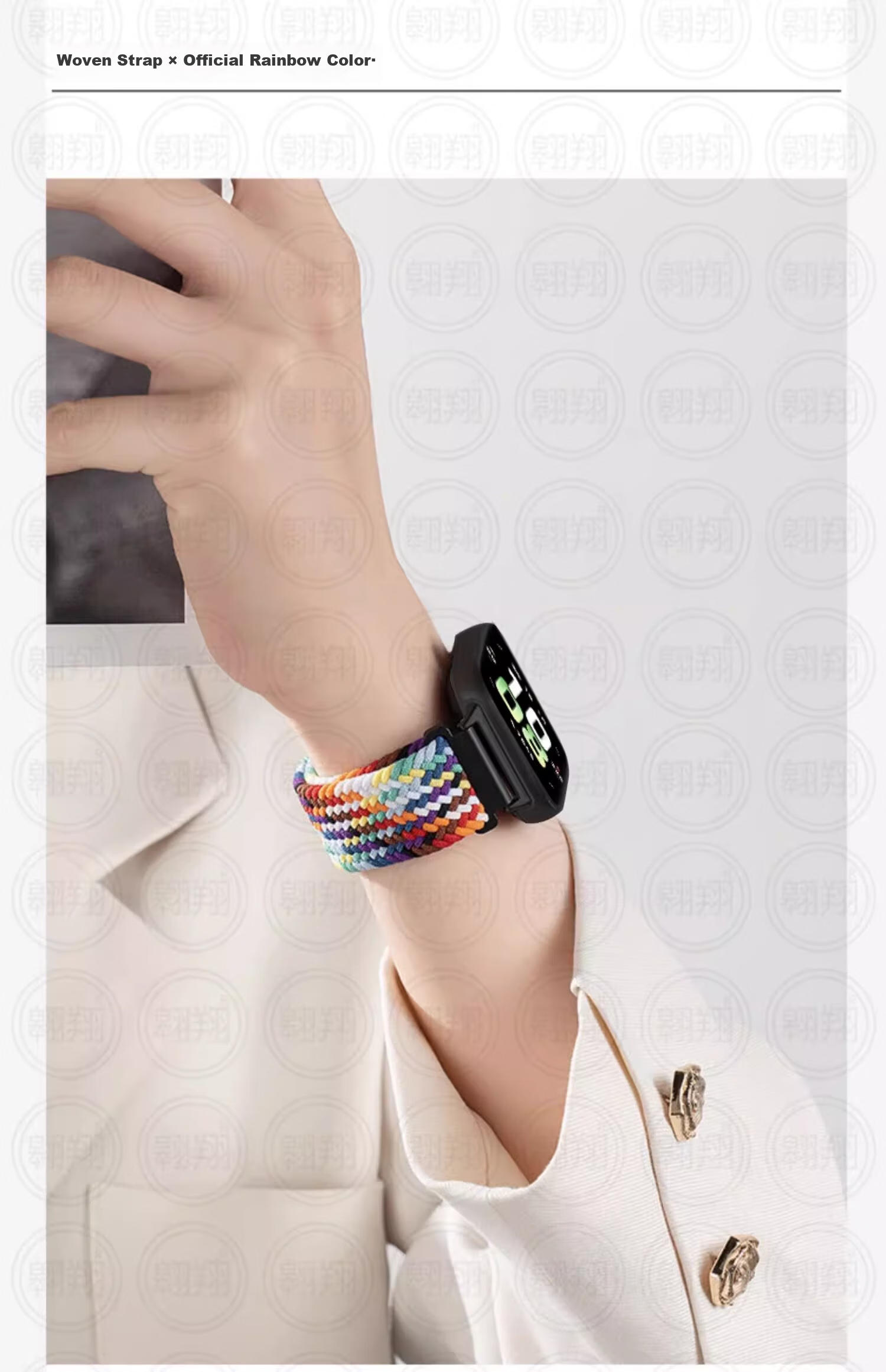 CHENSONG Compatible with HONOR Watch 5 Strap, Braided Style with Folding Clasp, Nylon Loop Wristband, Black Chocolate 19