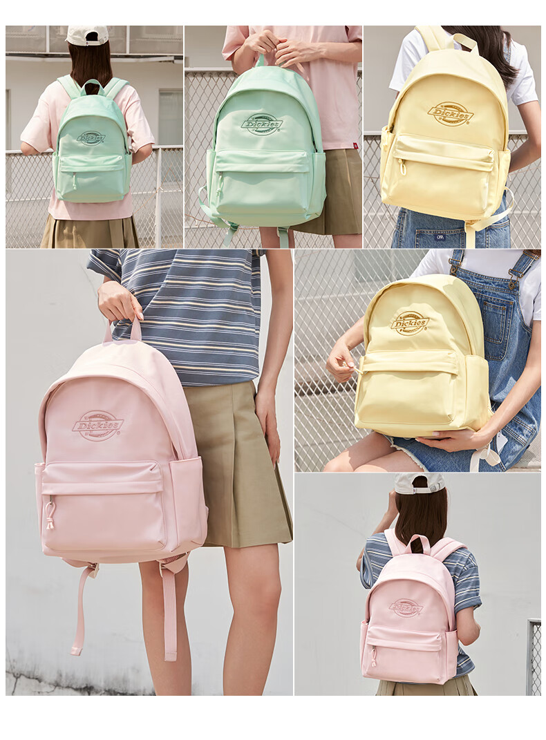 Dickies Large Capacity Backpack Travel Laptop Commuter Bag Fresh Style School Bag for College and High School Students Pink 16