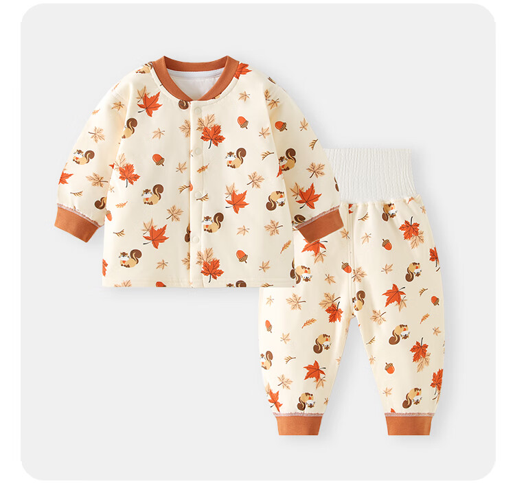 Qiaojiao Duck Children's Pajamas 40g Quilted Cotton Baby Clothes Set Newborn Warm Underwear Boys Girls Spring Autumn Winter 13