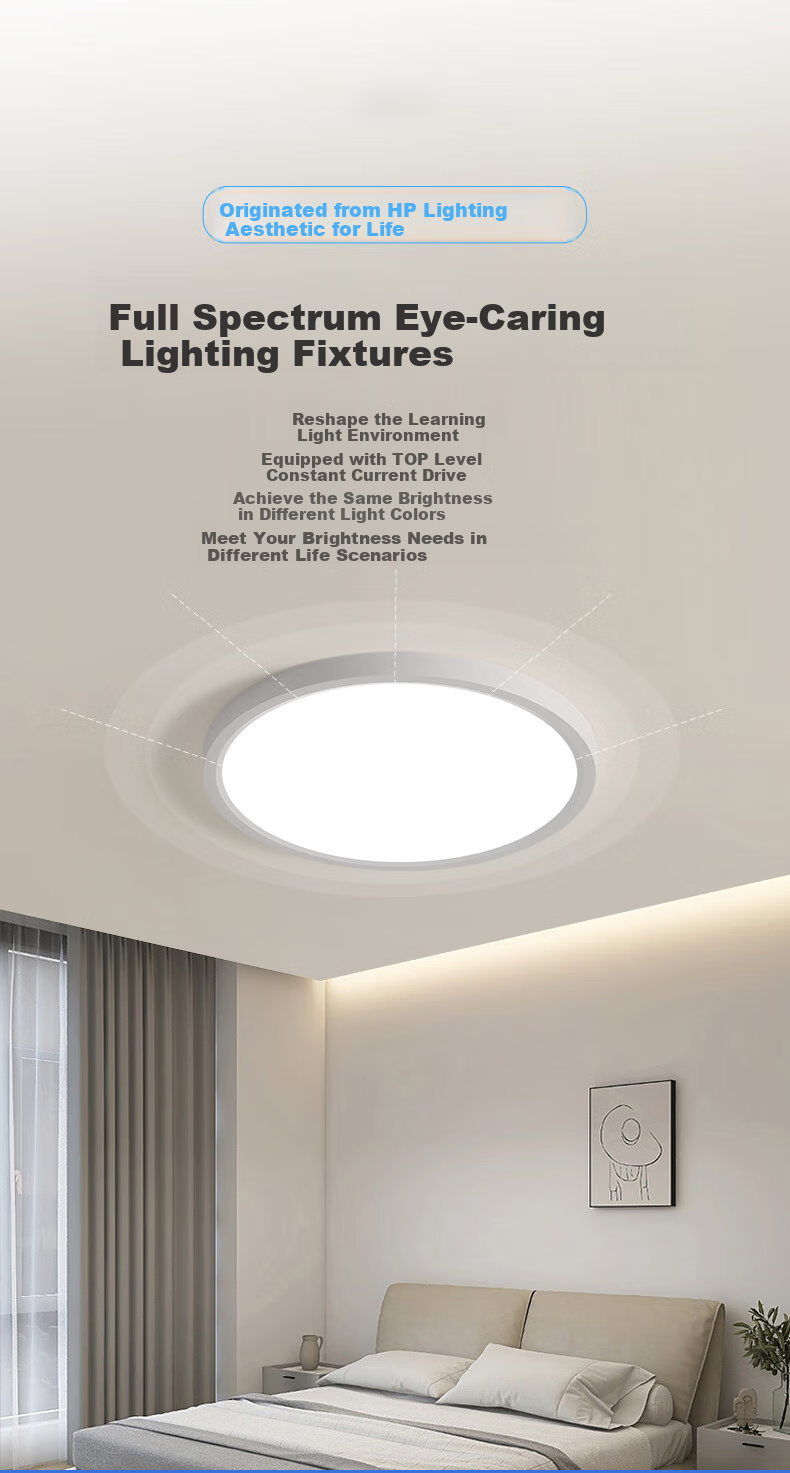 Huipujinggong Ceiling Light, Full Spectrum High Color Rendering Eye Protection, Bedroom Children's Study LED Tri-Proof Lighting Fixture, White, 30cm 1