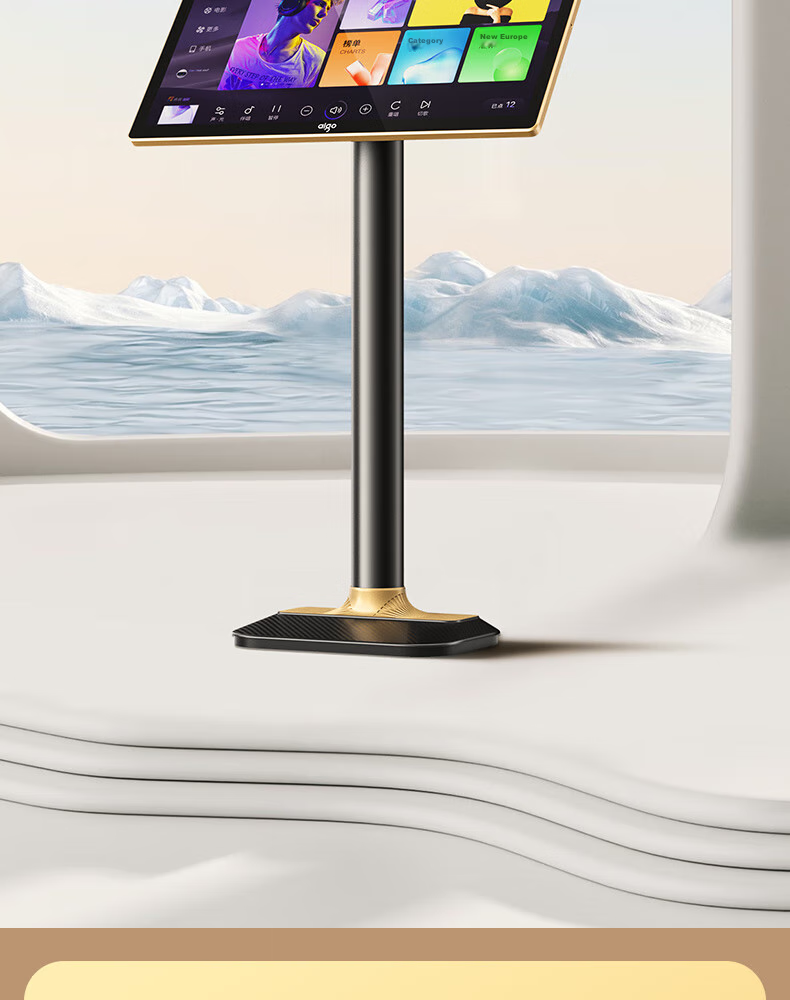 Aiguozhe G02 Karaoke Machine, Smart Voice-Controlled Karaoke Player, 19.5-Inch Large Screen, AI Intelligent Voice Control, Vertical High-Definition 4K Decoding, Home KTV Touchscreen Karaoke Player, 1TB Storage 2
