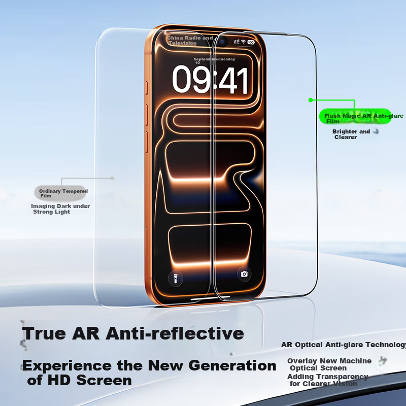 Защитная пленка Shanmo Corning AR для iPhone 17, противоударное закаленное стекло, защита экрана, антибликовое покрытие ≤0.72%, отпечатки пальцев