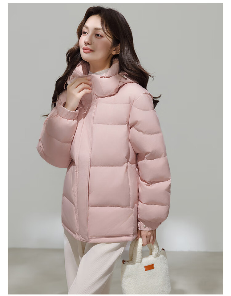 Yalu Women's Short Down Jacket 2026 Winter New Removable Hood Far-Infrared Heat Retention Warm Coat for Petite 24
