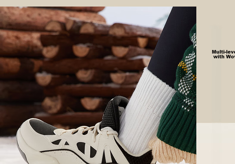 361° Women's Sports Shoes, Autumn And Winter Warm Fleece-Lined Retro Thick-Soled Casual Dad Sneakers, Women's 681946707A-9 9