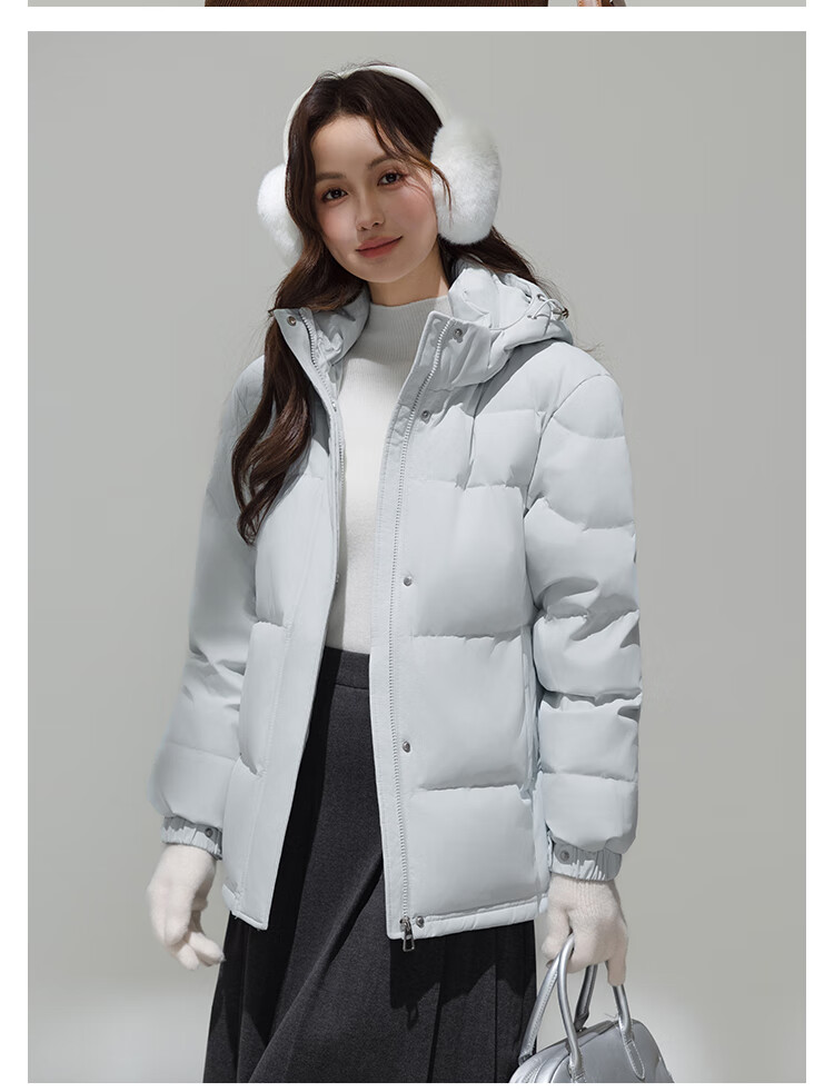 Yalu Women's Short Down Jacket 2026 Winter New Removable Hood Far-Infrared Heat Retention Warm Coat for Petite 27