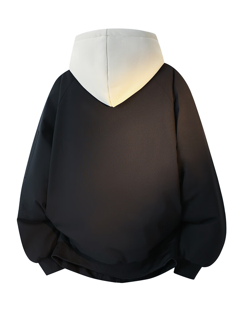 :CHOCOOLATE IT Fake Two-Piece Hooded Cotton Jacket Men's Winter New Cold-Resistant Warm Cotton Jacket Loose Fit Black XL 4