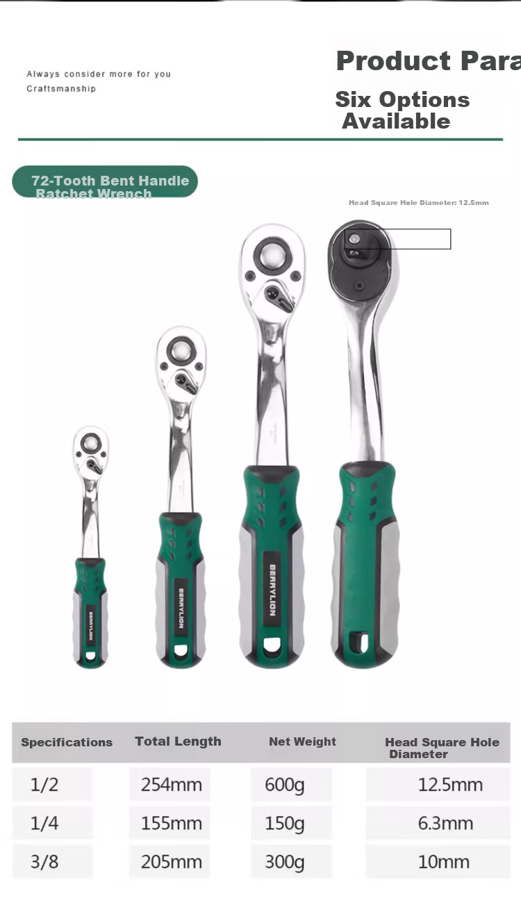 BERRYLION Quick Ratchet Wrench, High Torque, Bidirectional Automatic Socket, Auto Repair Tool, 1/2 Pack Plastic Handle Ratchet Wrench/large Fly 4