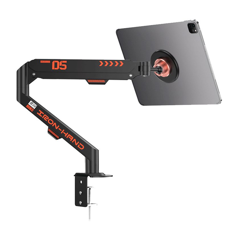 Jingshan Magnetic Adsorption iPad Stand Push-Pull Rotating Mechanical Cantilever Arm Gas Lift Adjustable Height Bedside Overhead Shooting Holder for Apple Tablet Video Watching and Gaming