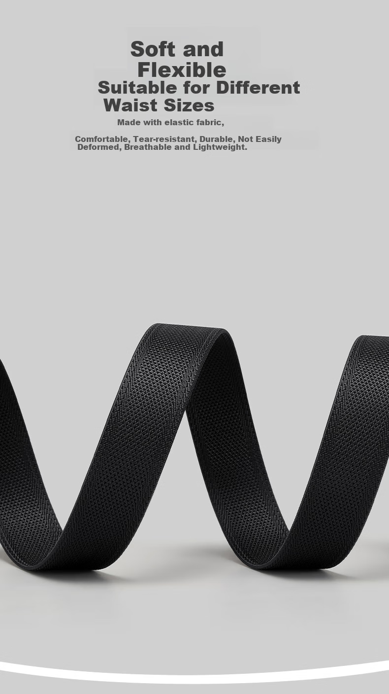 Aokang Men's Canvas Elastic Belt with Buckle, for Chubby People, Students, Outdoor Casual Sports, Security Check, Military Training, No Loose Ends 12