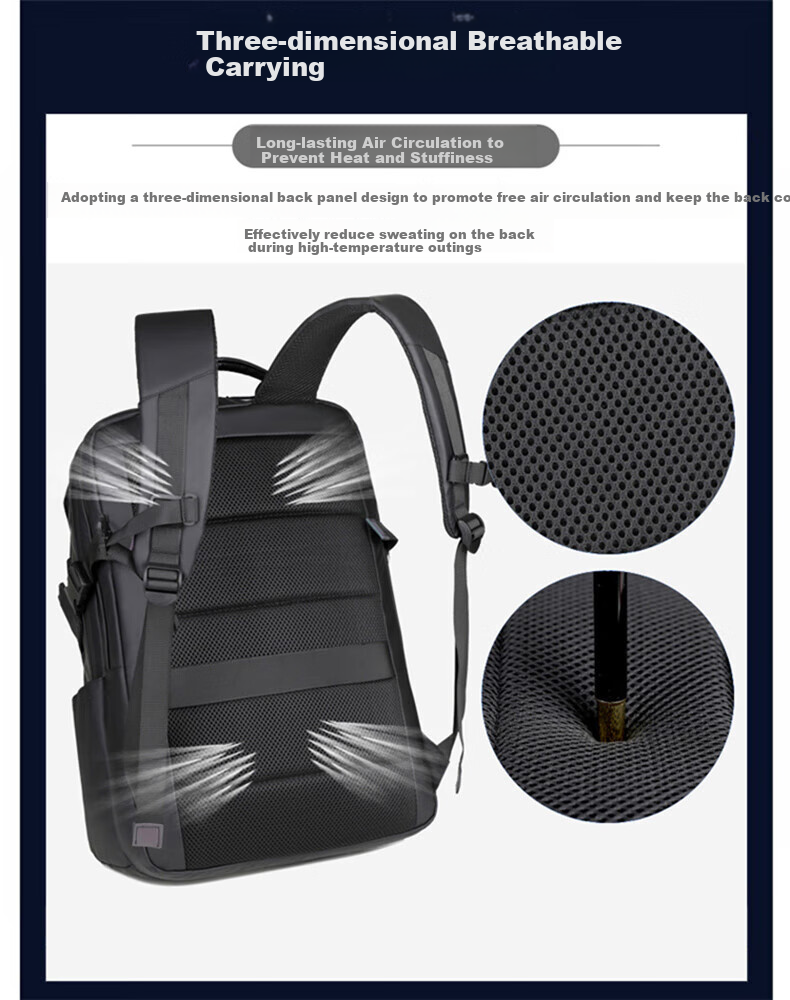 JEEP Backpack, Men's Business Light Luxury Laptop Bag, Large Capacity, Wet And Dry Separation Travel Bag for Business Trips, 17.3 Inches 9