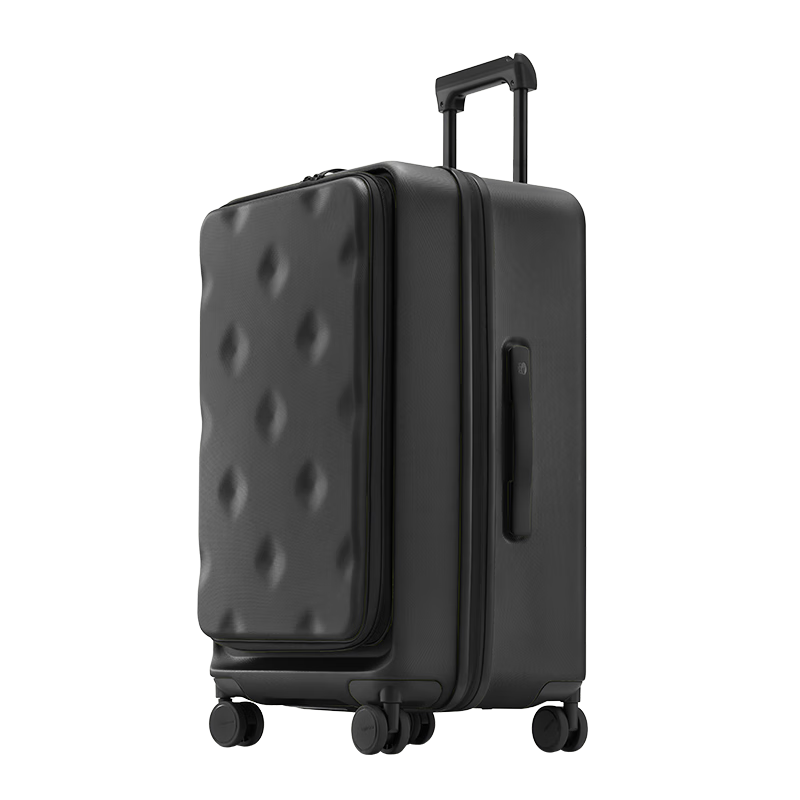 Bromen Bags Large Capacity Suitcase with Side Opening Lid, Trolley Case, Travel Luggage, Carry-On Suitcase, Celebrity-Style, 20-Inch, Black