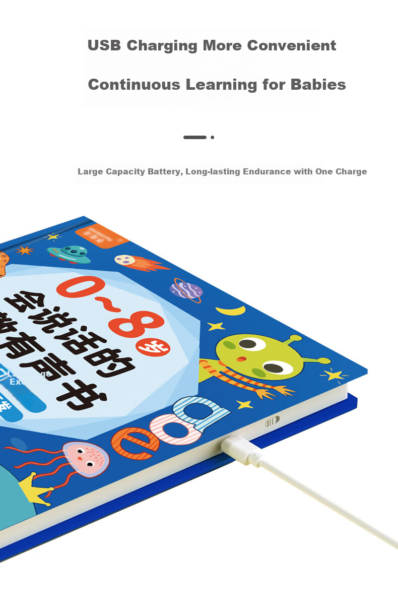 Kidssparkle Talking Early Education Audio Book for Children Aged 0-8, Finger-Touch Reading Book with Sound, Educational Toy, Birthday Gift for Kids 8