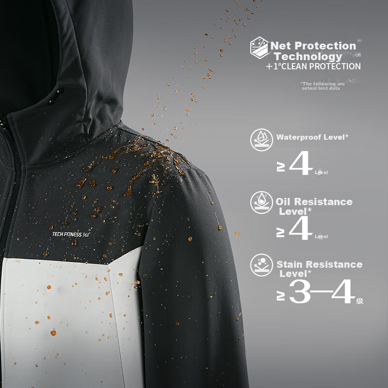 361° Men's Spring Jacket, Triple-Protection Sports Outdoor Water-Repellent Casual Fleece-Lined Coat, Style 652544602-1