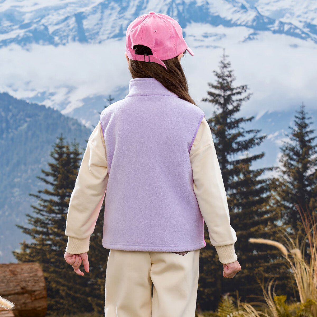 Disney Kids Vest Autumn Winter Thickened Girls Fleece Vest ZL160203 Pink Purple Size 120